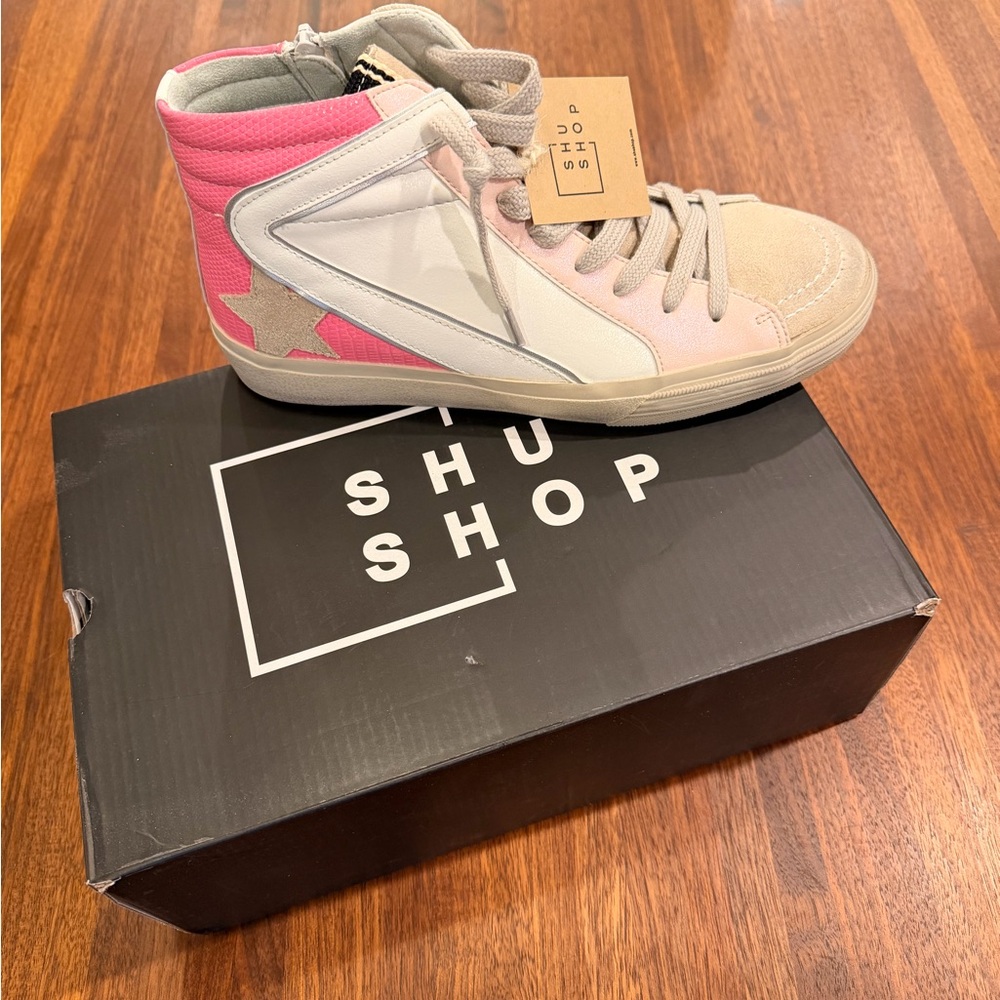 ShuShop Sneakers - Pink, White, and Tan